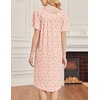 image:imageEkouaer Moo Moos for Women Short Sleeve House Dress with PocketsOrange Flower