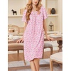 image:imageEkouaer Moo Moos for Women Short Sleeve House Dress with PocketsPink Floral