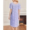 image:imageEkouaer Moo Moos for Women Short Sleeve House Dress with PocketsPurple Floral