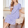 image:imageEkouaer Moo Moos for Women Short Sleeve House Dress with PocketsPurple Floral