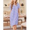 image:imageEkouaer Moo Moos for Women Short Sleeve House Dress with PocketsPurple Floral