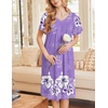 image:imageEkouaer Moo Moos for Women Short Sleeve House Dress with PocketsPurple White Flower