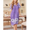 image:imageEkouaer Moo Moos for Women Short Sleeve House Dress with PocketsPurple White Flower