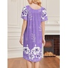 image:imageEkouaer Moo Moos for Women Short Sleeve House Dress with PocketsPurple White Flower