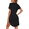 image:imageEkouaer Nightgowns for Women Button Down Night Gown Short Sleeve SleepshirtBlack