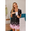 image:imageEkouaer Nightgowns for Women Button Down Night Gown Short Sleeve SleepshirtBlack Pink Floral