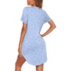 image:imageEkouaer Nightgowns for Women Button Down Night Gown Short Sleeve SleepshirtBlue Bow