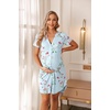image:imageEkouaer Nightgowns for Women Button Down Night Gown Short Sleeve SleepshirtBlue Floral