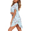 image:imageEkouaer Nightgowns for Women Button Down Night Gown Short Sleeve SleepshirtBlue Floral