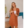image:imageEkouaer Nightgowns for Women Button Down Night Gown Short Sleeve SleepshirtCamel
