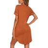 image:imageEkouaer Nightgowns for Women Button Down Night Gown Short Sleeve SleepshirtCamel