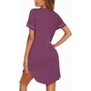 image:imageEkouaer Nightgowns for Women Button Down Night Gown Short Sleeve SleepshirtDeep Purple