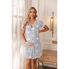 image:imageEkouaer Nightgowns for Women Button Down Night Gown Short Sleeve SleepshirtGrey Star
