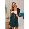 image:imageEkouaer Nightgowns for Women Button Down Night Gown Short Sleeve SleepshirtLake Green