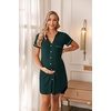image:imageEkouaer Nightgowns for Women Button Down Night Gown Short Sleeve SleepshirtLake Green