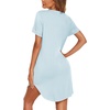 image:imageEkouaer Nightgowns for Women Button Down Night Gown Short Sleeve SleepshirtLight Blue