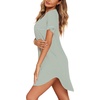 image:imageEkouaer Nightgowns for Women Button Down Night Gown Short Sleeve SleepshirtLight Green