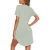 image:imageEkouaer Nightgowns for Women Button Down Night Gown Short Sleeve SleepshirtLight Green