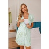 image:imageEkouaer Nightgowns for Women Button Down Night Gown Short Sleeve SleepshirtLittle Daisy