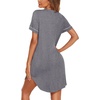 image:imageEkouaer Nightgowns for Women Button Down Night Gown Short Sleeve SleepshirtMight Grey