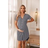 image:imageEkouaer Nightgowns for Women Button Down Night Gown Short Sleeve SleepshirtMight Grey