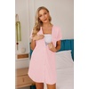 image:imageEkouaer Nightgowns for Women Button Down Night Gown Short Sleeve SleepshirtMisty Rose
