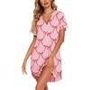 image:imageEkouaer Nightgowns for Women Button Down Night Gown Short Sleeve SleepshirtPink Bow