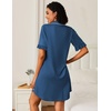 image:imageEkouaer Nightgowns for Women Button Down Sleep Shirt Boyfriend Pajama DressBlue