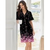 image:imageEkouaer Nightgowns for Women Button Down Sleep Shirt Boyfriend Pajama DressCherry Blossoms