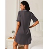 image:imageEkouaer Nightgowns for Women Button Down Sleep Shirt Boyfriend Pajama DressDark Grey
