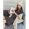 image:imageEkouaer Nightgowns for Women Button Down Sleep Shirt Boyfriend Pajama DressDark Grey