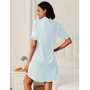 image:imageEkouaer Nightgowns for Women Button Down Sleep Shirt Boyfriend Pajama DressLight Blue