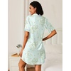 image:imageEkouaer Nightgowns for Women Button Down Sleep Shirt Boyfriend Pajama DressLight Green Floral