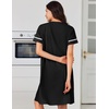 image:imageEkouaer Nightgowns for Women Cotton House Dress with Pockets Button DusterBlack