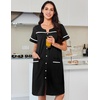image:imageEkouaer Nightgowns for Women Cotton House Dress with Pockets Button DusterBlack