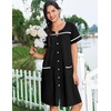 image:imageEkouaer Nightgowns for Women Cotton House Dress with Pockets Button DusterBlack