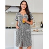 image:imageEkouaer Nightgowns for Women Cotton House Dress with Pockets Button DusterBlack White Flowers