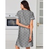 image:imageEkouaer Nightgowns for Women Cotton House Dress with Pockets Button DusterBlack White Flowers