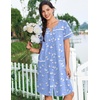 image:imageEkouaer Nightgowns for Women Cotton House Dress with Pockets Button DusterBlue Birds