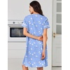 image:imageEkouaer Nightgowns for Women Cotton House Dress with Pockets Button DusterBlue Birds