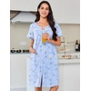 image:imageEkouaer Nightgowns for Women Cotton House Dress with Pockets Button DusterBlue Flowers