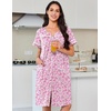 image:imageEkouaer Nightgowns for Women Cotton House Dress with Pockets Button DusterFloral Pink