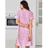 image:imageEkouaer Nightgowns for Women Cotton House Dress with Pockets Button DusterFloral Pink