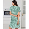 image:imageEkouaer Nightgowns for Women Cotton House Dress with Pockets Button DusterGreen White Florals