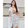image:imageEkouaer Nightgowns for Women Cotton House Dress with Pockets Button DusterGrey Stars