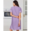 image:imageEkouaer Nightgowns for Women Cotton House Dress with Pockets Button DusterLight Purple