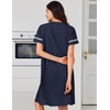 image:imageEkouaer Nightgowns for Women Cotton House Dress with Pockets Button DusterNavy Blue