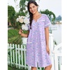 image:imageEkouaer Nightgowns for Women Cotton House Dress with Pockets Button DusterPurple Florals