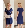 image:imageEkouaer Nursing Nightgown Labor and Delivery Gown Dress Maternity PajamasA Navy Blue
