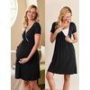 image:imageEkouaer Nursing Nightgown Labor and Delivery Gown Dress Maternity PajamasBlack